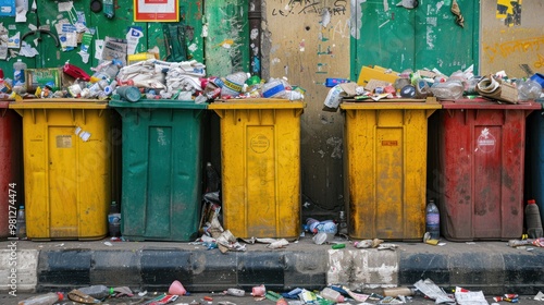 Overflowing Trash Bins