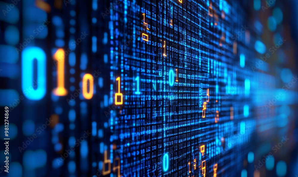 Binary Code Background for Technology Concept Binary Code Background for Technology Concept