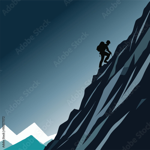 climber on top of the mountain