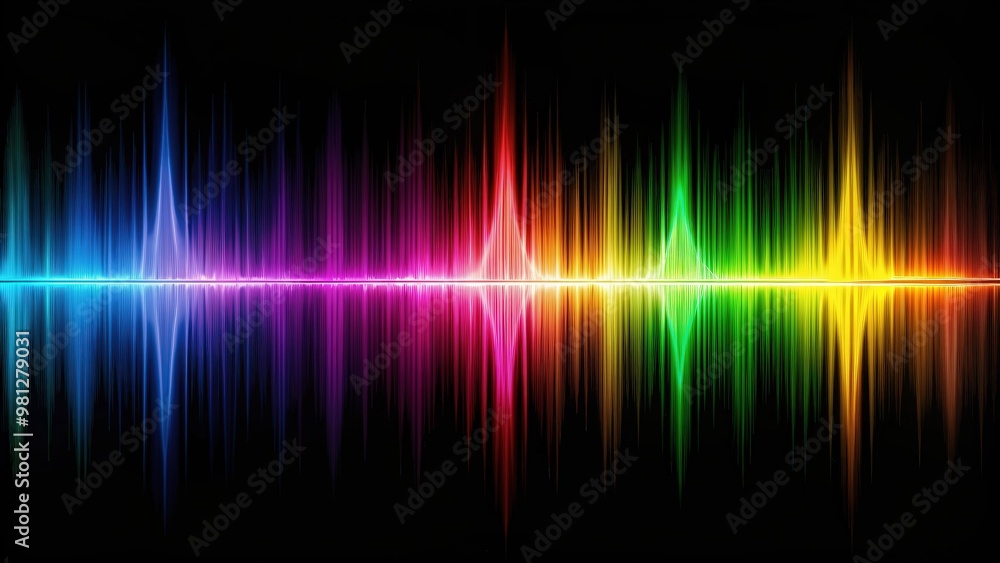 of colorful sound waves on black background , music, audio, frequency, vibration, wave, abstract, graphic, waveform of colorful sound waves on black background , music, audio, frequency, vibration, wave, abstract, graphic, waveform