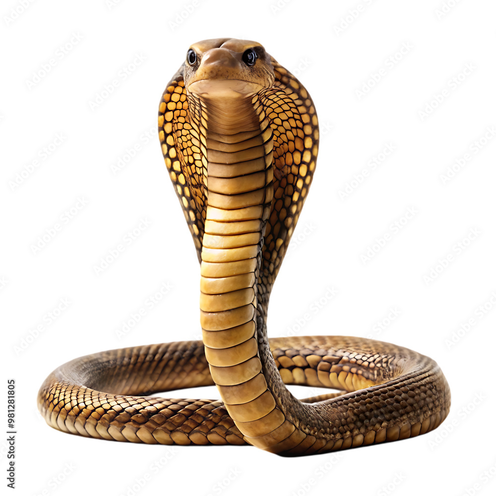 Fototapeta premium King cobra a snake on transparent background