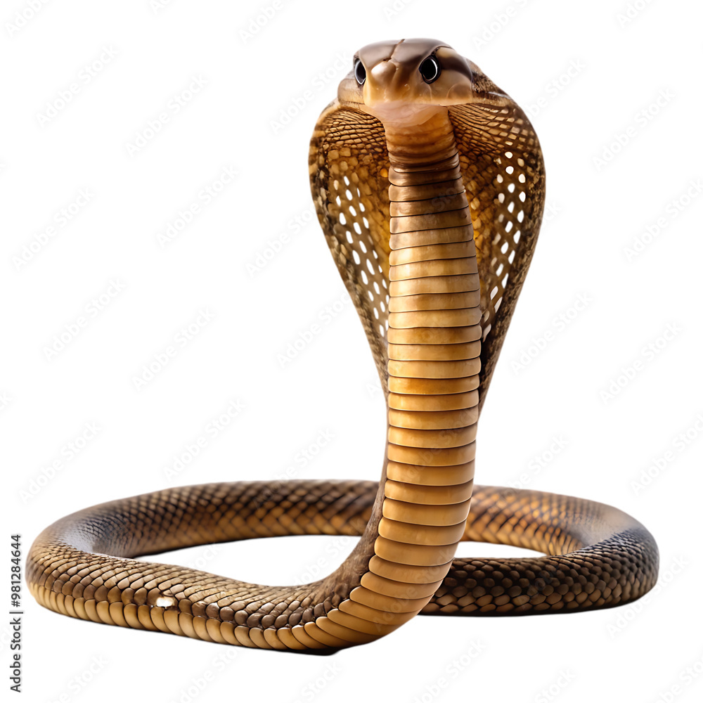 Fototapeta premium King cobra a snake on transparent background