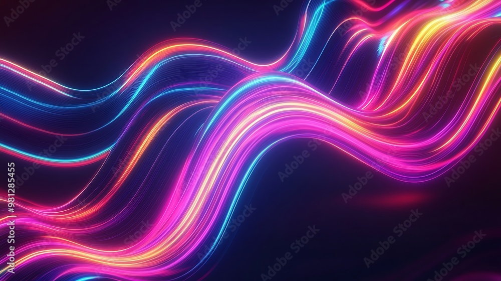 Radiating Neon Light Burst, futuristic flashes, Motion lights, Colorful Streaks on Dark Background Radiating Neon Light Burst, futuristic flashes, Motion lights, Colorful Streaks on Dark Background