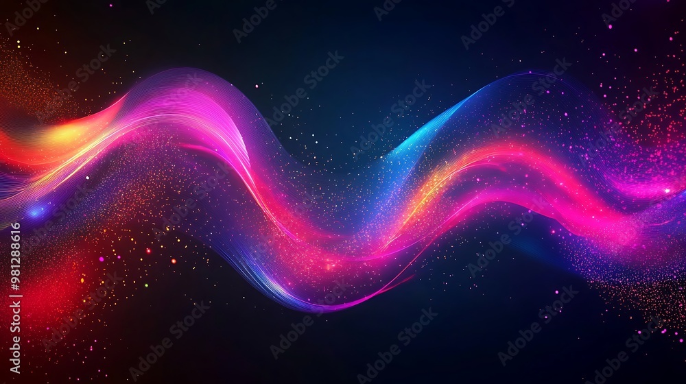 Obraz premium Radiating Neon Light Burst, futuristic flashes, Motion lights, Colorful Streaks on Dark Background