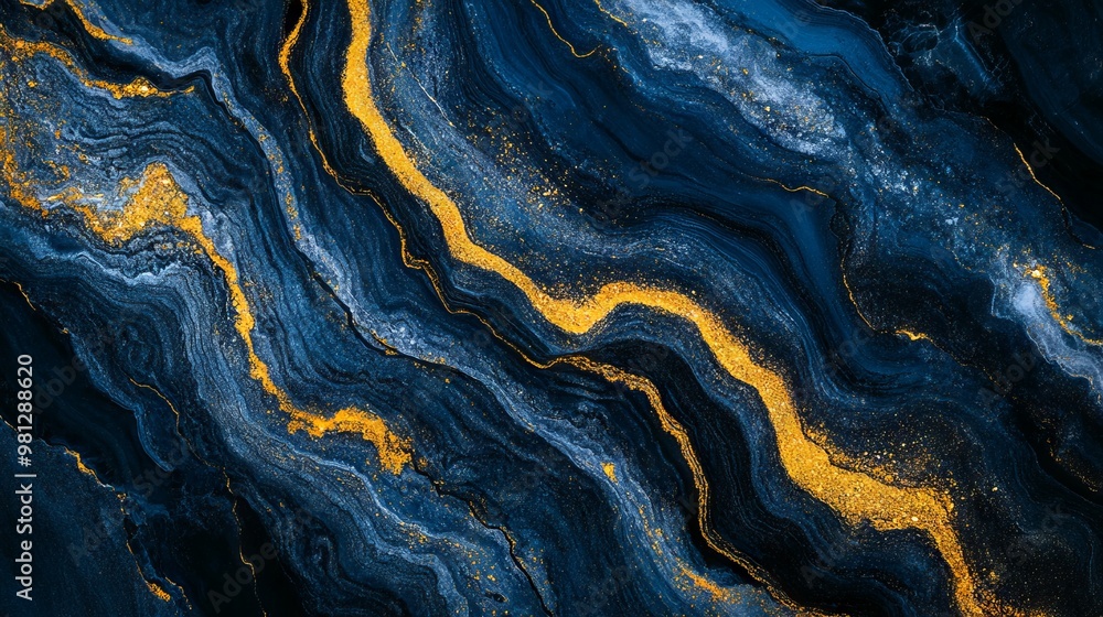 Abstract Blue and Yellow Background with Detailed Rock Texture - AI generated illustration Abstract Blue and Yellow Background with Detailed Rock Texture - AI generated illustration