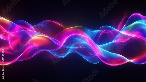 Radiating Neon Light Burst, futuristic flashes, Motion lights, Colorful Streaks on Dark Background