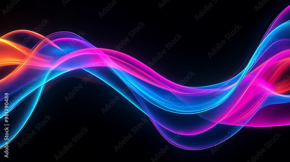 Fototapeta premium Radiating Neon Light Burst, futuristic flashes, Motion lights, Colorful Streaks on Dark Background