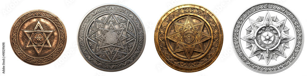 Seal of Solomon - Symbol of wisdom and protection Isolated on Clear White Background Highly Detailed Seal of Solomon - Symbol of wisdom and protection Isolated on Clear White Background Highly Detailed