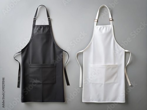 white and black aprons. AI Generative