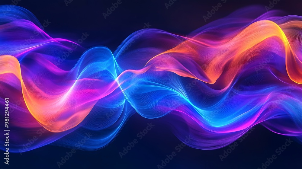 Fototapeta premium Radiating Neon Light Burst, futuristic flashes, Motion lights, Colorful Streaks on Dark Background