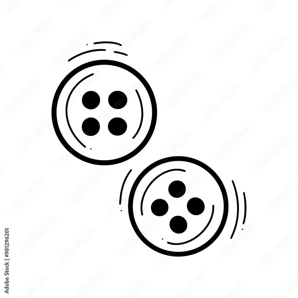 Hand Drawn Clothing Buttons Illustration. Doodle Vector. Isolated on White Background - EPS 10 Vector Hand Drawn Clothing Buttons Illustration. Doodle Vector. Isolated on White Background - EPS 10 Vector