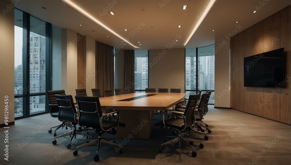 Conference room with minimalist design for meetings. Conference room with minimalist design for meetings.