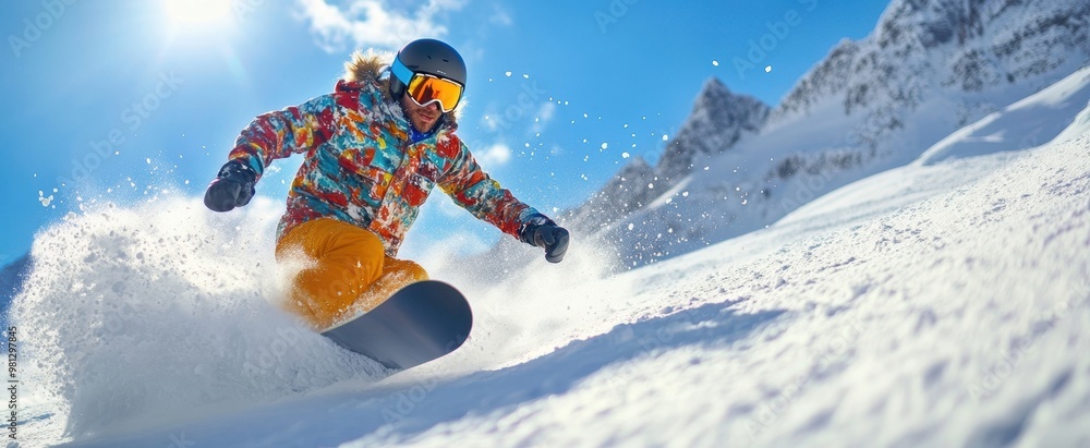 The Snowboarder in Action The Snowboarder in Action