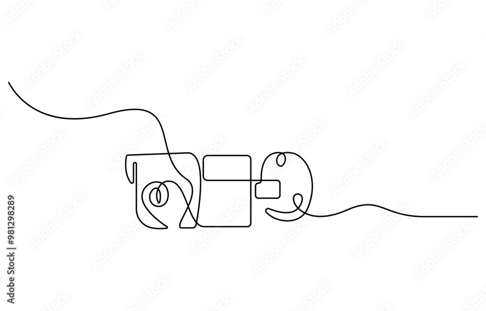Obraz premium Single continuous line drawing of CCTV to monitor traffic movements and improve security systems. One line draw graphic design vector illustration, Continuous line CCTV camera line icon vector