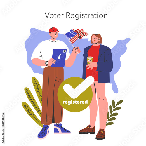 Election Race. Flat Vector Illustration