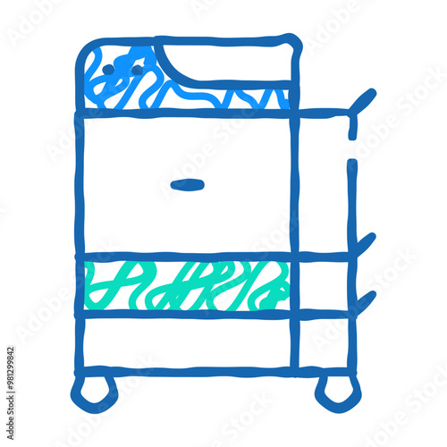 copy machine equipment doodle icon sketch vector. copy machine equipment sign. isolated symbol illustration