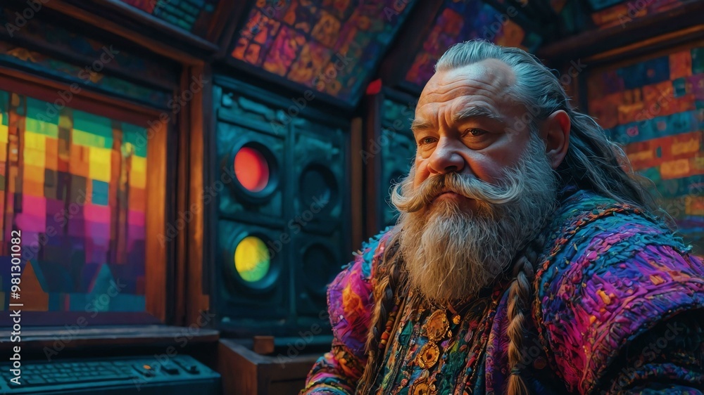 a glitchy dwarf his form pixelated and distor image a glitchy dwarf his form pixelated and distor image