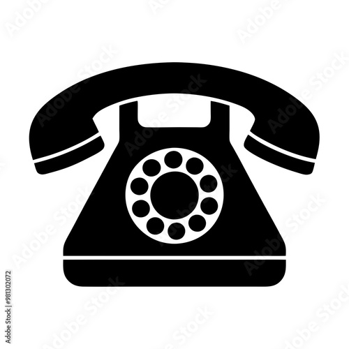 Phone silhouette symbol on white background with copy space