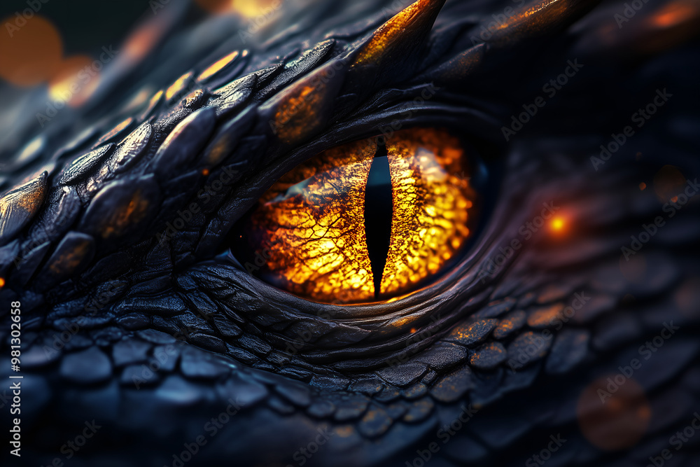 close-up to dragon eye close-up to dragon eye