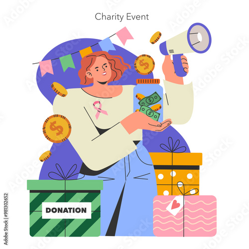 International Day of Charity. Flat Vector Illustration