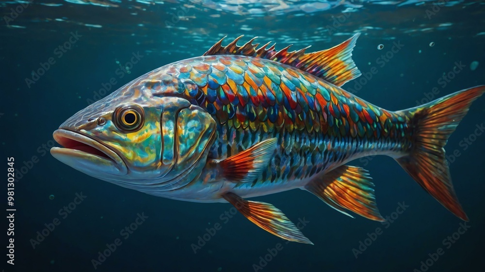 a shimmering aquatic kingfish with every inch image a shimmering aquatic kingfish with every inch image
