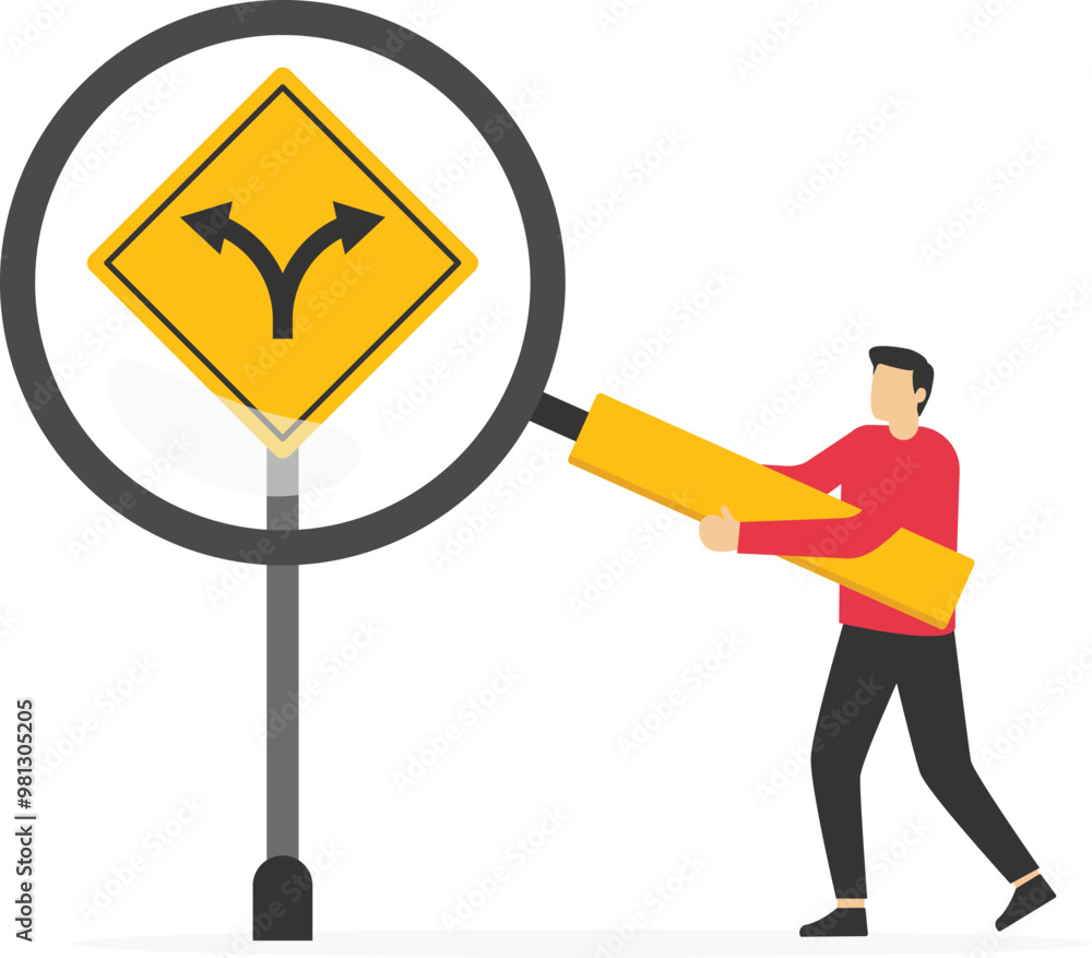Alternative or choice, deciding career path. Flat vector illustration
Alternative or choice, deciding career path. Flat vector illustration