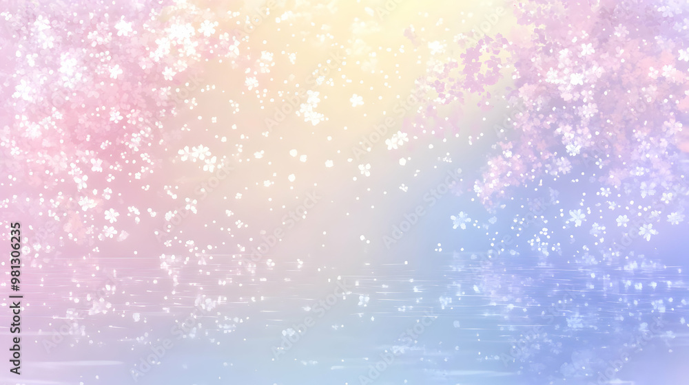 Cherry Blossoms Falling on Water: A Pastel Dream Cherry Blossoms Falling on Water: A Pastel Dream