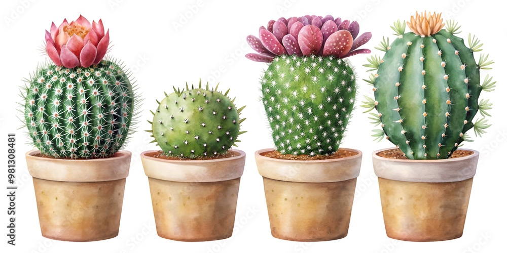Set of Four Small Separate Mammillaria Gracilis (Thimble Cactus) Plants Isolated on Transparent Background, Perfect for Succulent and Arid Garden Projects Set of Four Small Separate Mammillaria Gracilis (Thimble Cactus) Plants Isolated on Transparent Background, Perfect for Succulent and Arid Garden Projects