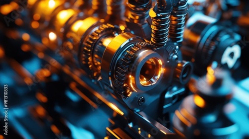 Intricate Gears and Mechanisms of an Engine