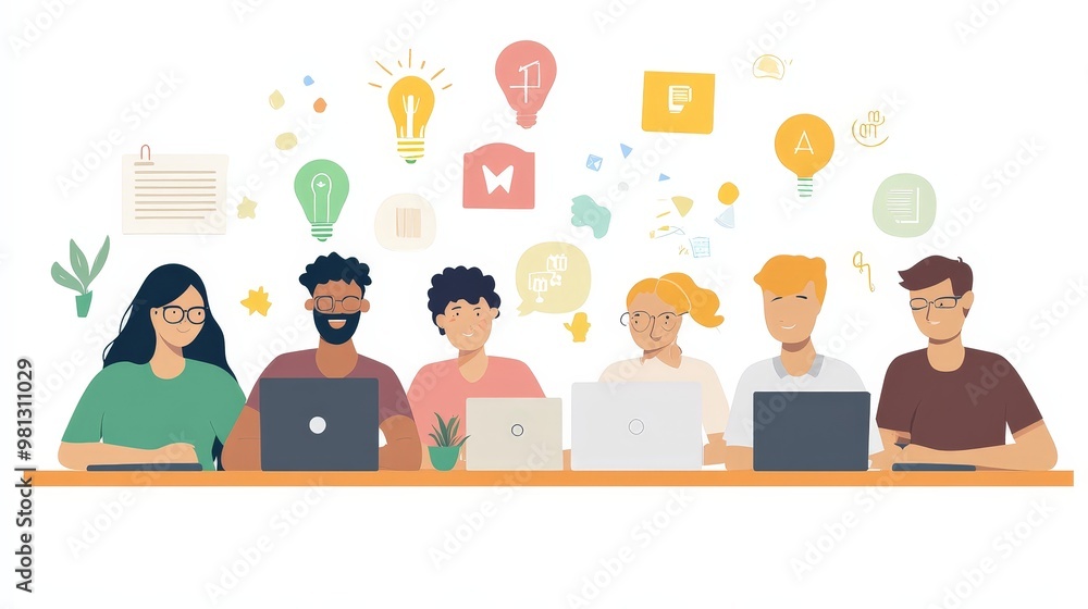 A diverse team of social entrepreneurs working together on a community project A diverse team of social entrepreneurs working together on a community project