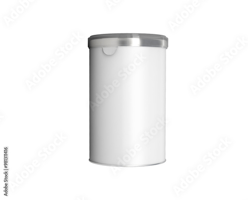 Wallpaper Mural White carton cylinder box with Clear plastic Lid mock-up, Crisp cardboard packaging template 3d illustration, 3d rendering Torontodigital.ca