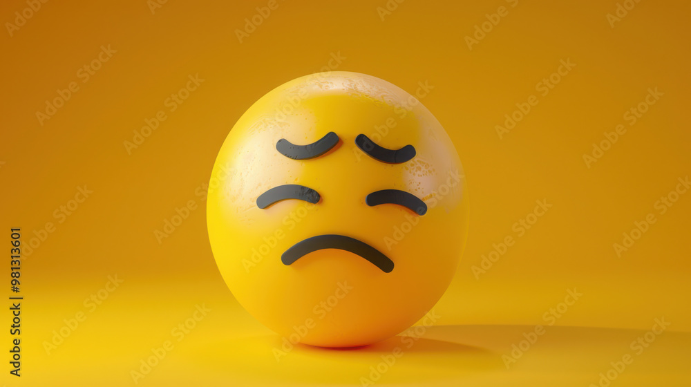Fototapeta premium 3d Emoji Sad Expression.