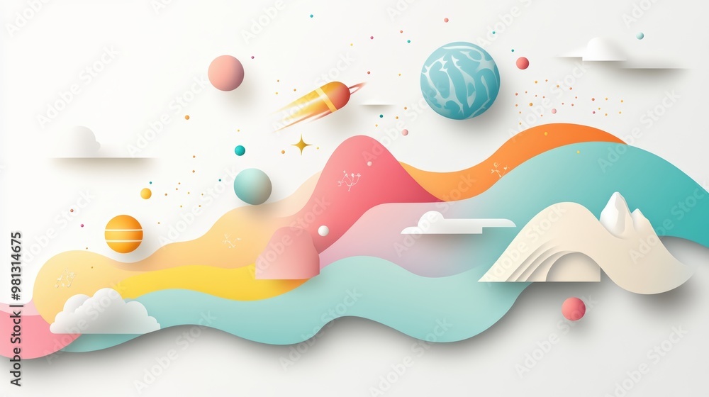 An abstract illustration representing a complex scientific concept, using vibrant colors and symbolic shapes. An abstract illustration representing a complex scientific concept, using vibrant colors and symbolic shapes.