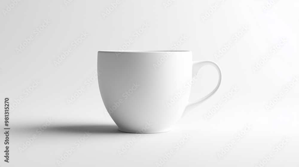 Sleek Minimalism: White Ceramic Coffee Cup on a Clean White Backdrop Sleek Minimalism: White Ceramic Coffee Cup on a Clean White Backdrop
