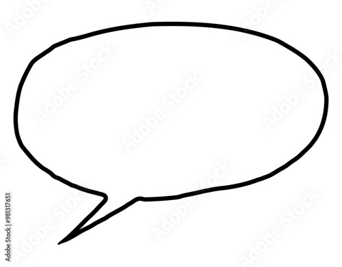 Blank cut out communication message speech bubble with rough edges and copy space for text, vector design element
