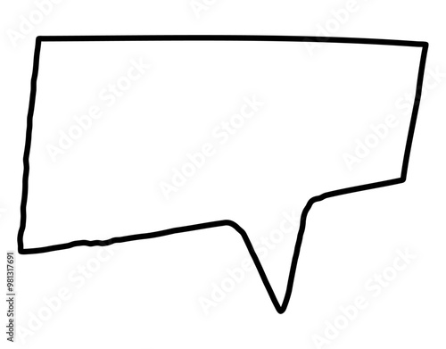 Blank cut out communication message speech bubble with rough edges and copy space for text, vector design element
