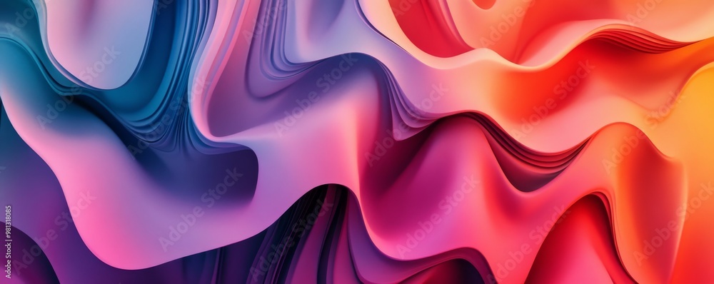 Colorful abstract waves with fluid flow, vibrant Colorful abstract waves with fluid flow, vibrant