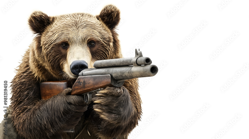 Fototapeta premium Grizzly Gun on White Background