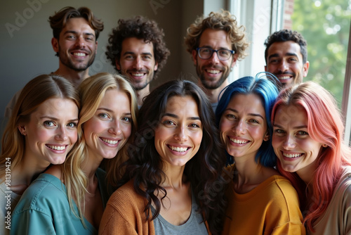 group of diversity people happy and smile, generative AI