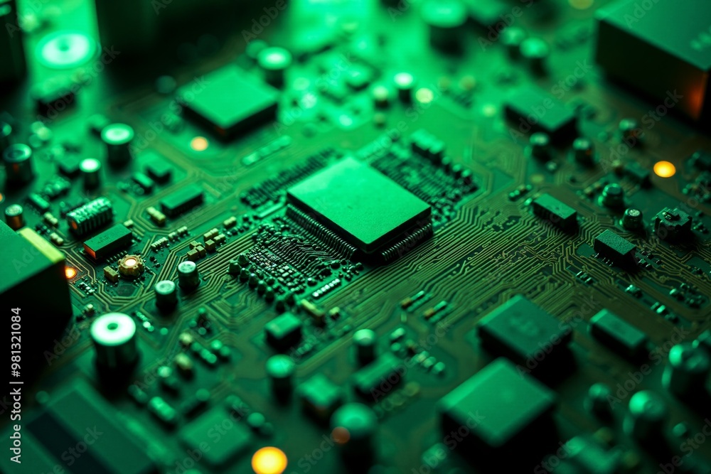 Fototapeta premium abstract futuristic of circuit board and processor computer, generative AI