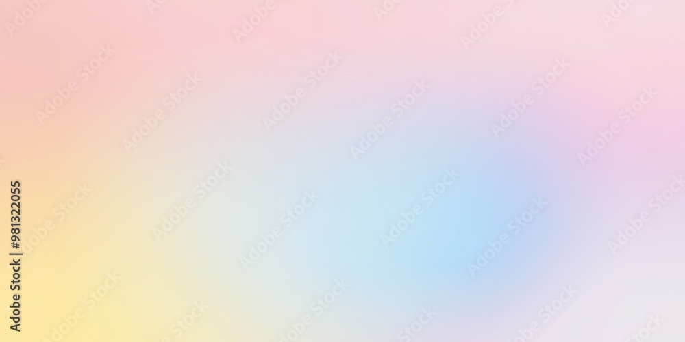 Color gradient background, abstract pastel rainbow. Light blue, pink and yellow color banner gradation texture, vector pink noise texture blur abstract background