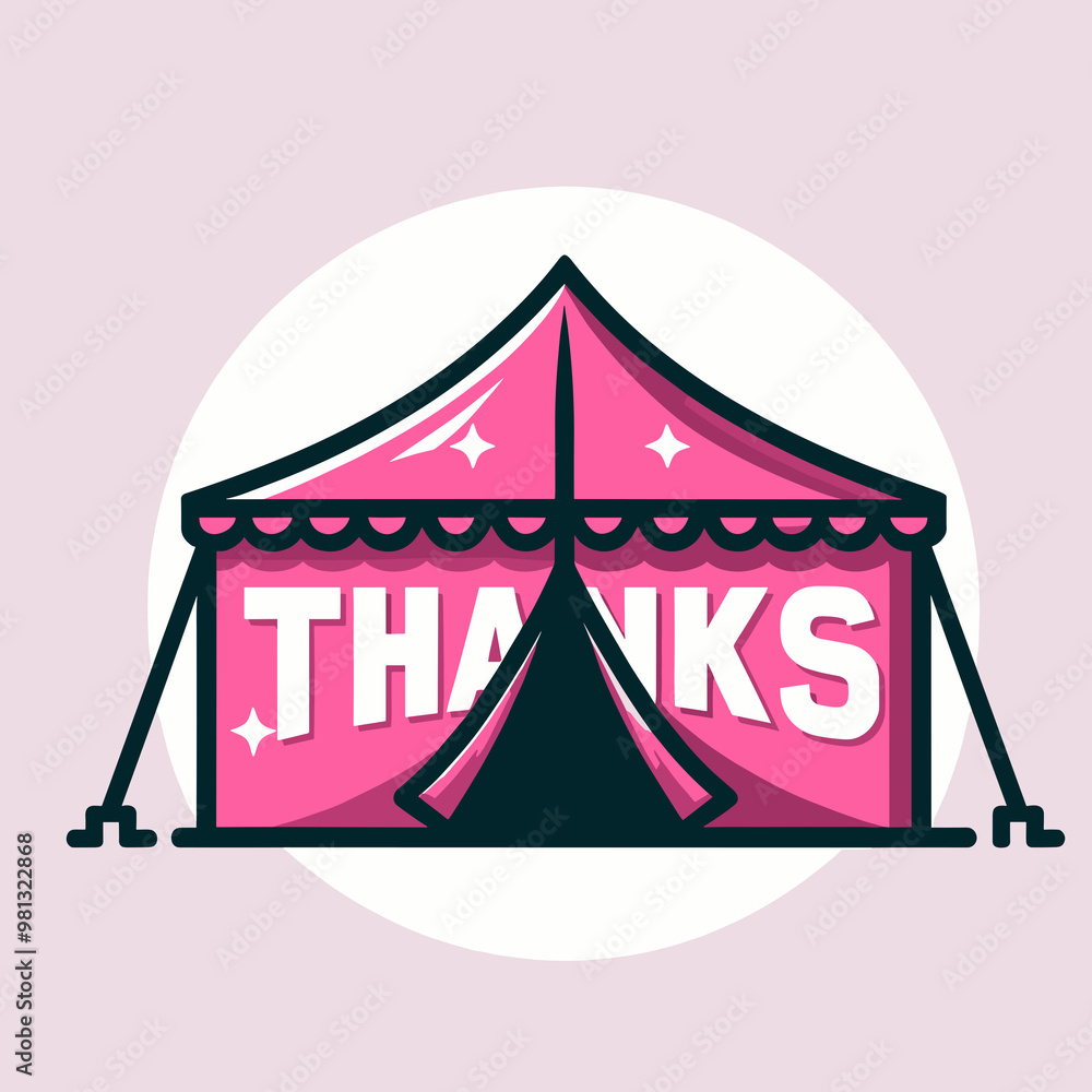A tent with the word A tent with the word