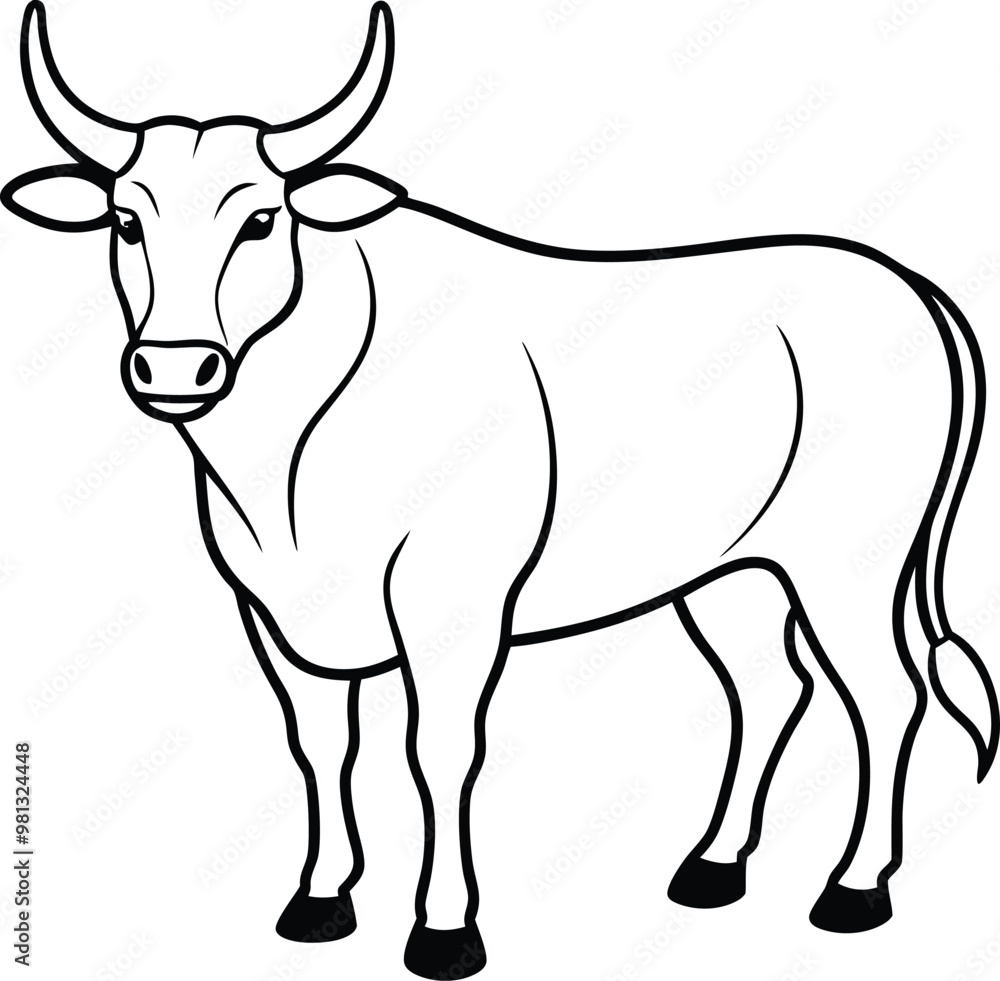 Minimalist cow logo icon line art vector illustration ideal for modern graphic use Minimalist cow logo icon line art vector illustration ideal for modern graphic use