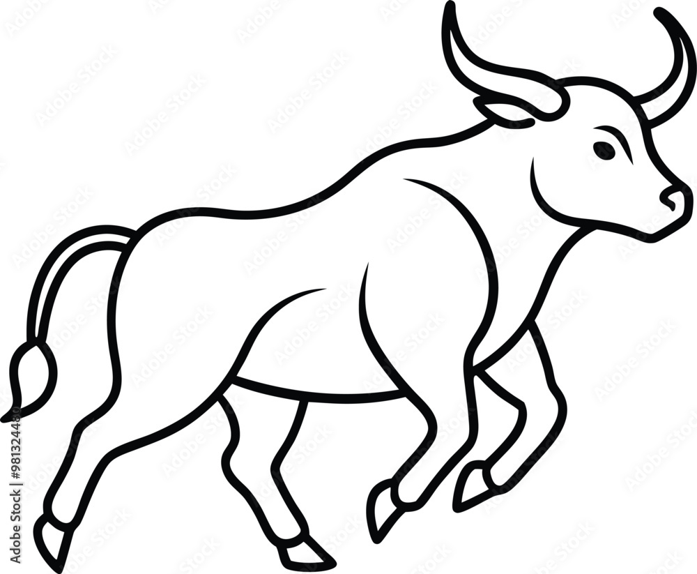 Obraz premium Unique cow logo icon line art vector illustration showcasing a distinct outline and design