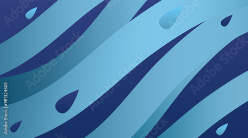 Wind with rain abstract vector background. Flow air masses with