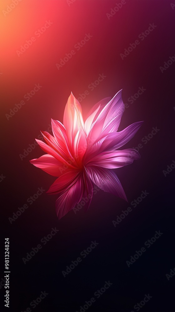 A close-up of a pink flower against a black background with a blurred red and pink background A close-up of a pink flower against a black background with a blurred red and pink background