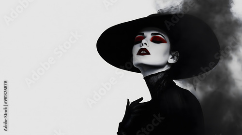 Witch on White Background