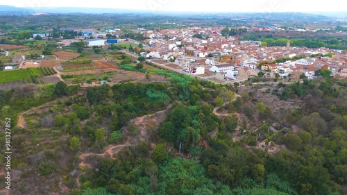 Aerial view of the Gorgos de Anna in Anna, Valencia, Spain photo