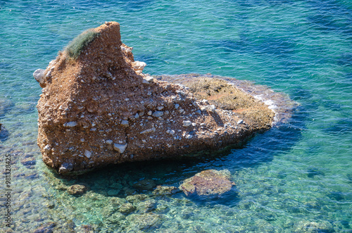 Canvas Print Rock in the Mediterrean Sea