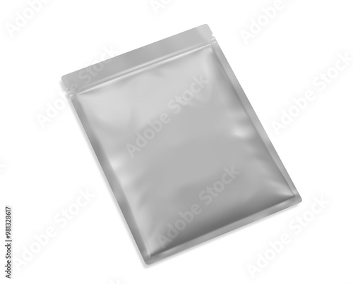 Slika na platnu foil package mockup, blank bag template for design uses 3d illustration, 3d rend